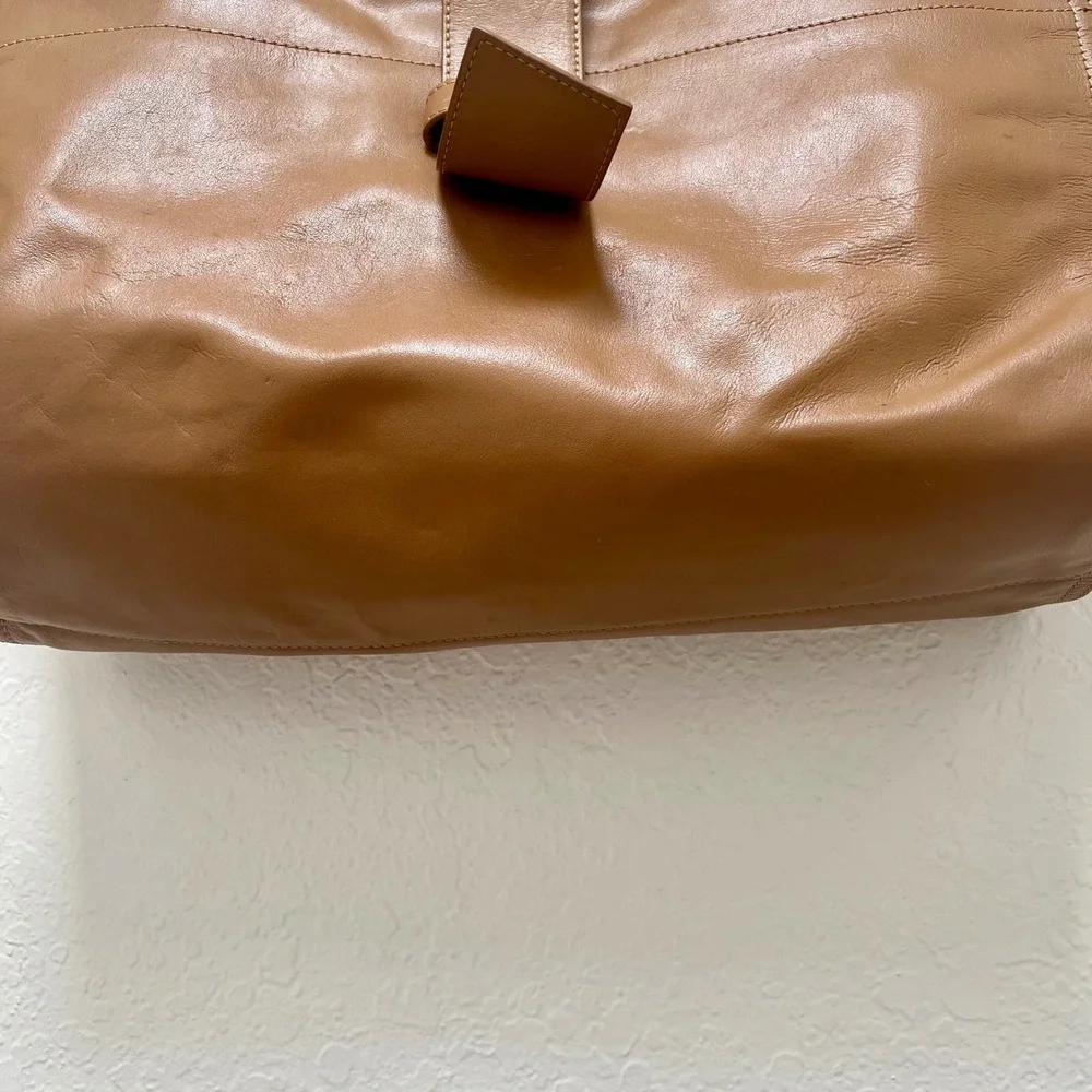 Classic Tan Leather Tote Bag